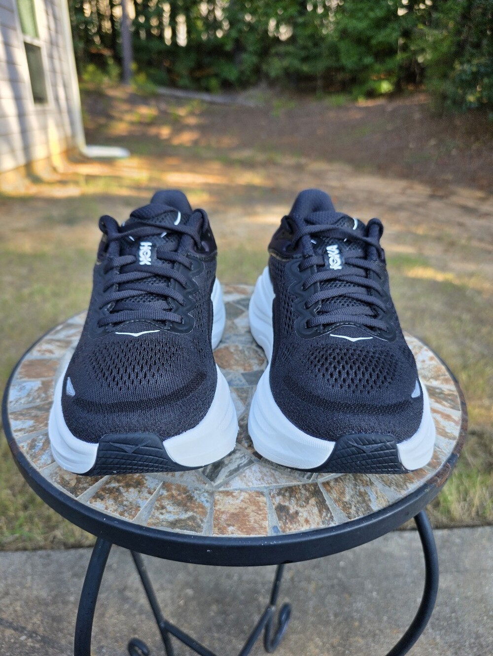 Hoka Bondi 9 1162012 BWHT Black/White Running Shoes Women's Size 7.5 B Worn 1x - Picture 2 of 9